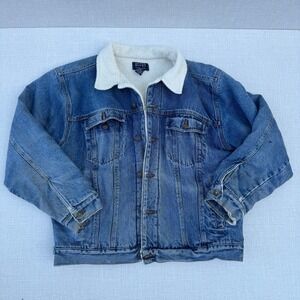 Denim Blues Denim Jacket Sherpa Lined Jean Jacket XL